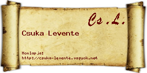 Csuka Levente névjegykártya